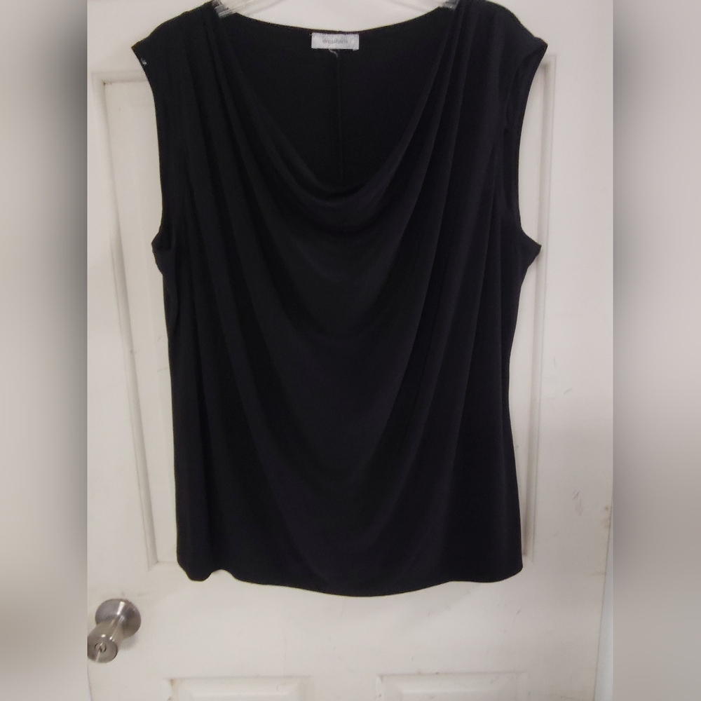 Dressbarn Black Drape Tank Top